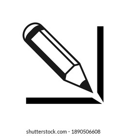 Pencil flat icon. Single high quality outline symbol of graduation for web design or mobile app. Thin line signs of education for design logo, visit card, etc. Outline logo of school
