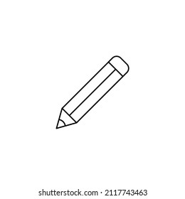 Pencil flat icon. Single high quality diploma outline symbol for web design or mobile app. Thin line education signs for logo design, business card, etc. Vector pencil icon
