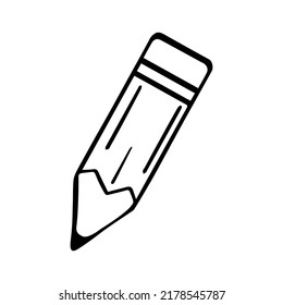 Pencil flat icon. Single high quality outline symbol of graduation for web design or mobile app. Thin line signs of education for design logo, visit card, etc. Outline logo of school