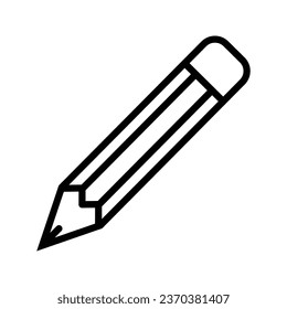 Pencil flat icon. Single high quality outline symbol of graduation for web design or mobile app.