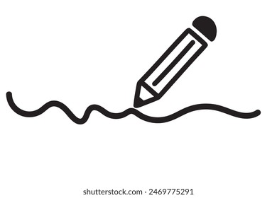 Pencil flat icon. Single high quality outline symbol of graduation for web design or mobile app. Thin line signs of education for design logo, visit card, etc. Outline logo of school