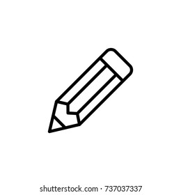 Pencil flat icon. Single high quality outline symbol of graduation for web design or mobile app. Thin line signs of education for design logo, visit card, etc. Outline logo of school