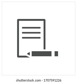 pencil flat icon. symbol of graduation for web design or mobile app. thin line signs of education for design logo, visit card, etc.