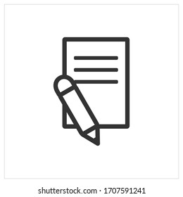 pencil flat icon. symbol of graduation for web design or mobile app. thin line signs of education for design logo, visit card, etc.