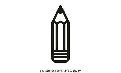 Pencil flat icon. thin line signs of education. Outline logo of school