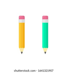 Pencil flat icon. Vector colorful isolated illustration.