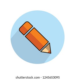 Pencil flat icon, vector illustration logo sign/symbol. For mobile user interface