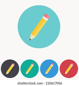 pencil flat icon ,vector illustration