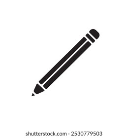 Icono de lápiz plano. Ilustración vectorial