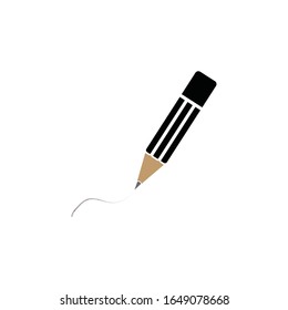 Pencil flat Icon Vector. Perfect Black pictogram illustration on white background. Pencil icon in trendy flat style, Pencil vector icon for poster, logo. Hand drawn pencil icon vector graphics element