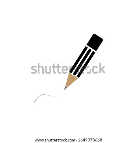 Pencil flat Icon Vector. Perfect Black pictogram illustration on white background. Pencil icon in trendy flat style, Pencil vector icon for poster, logo. Hand drawn pencil icon vector graphics element