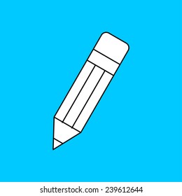 Pencil Flat Icon Vector. School illustration