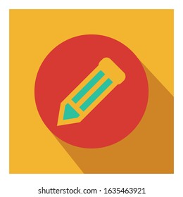 Pencil flat icon vector - ui icon vector