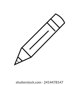 Pencil flat icon vetor.Single high quality outline symbol of graduation for web design or mobile app.Pencil writing message icon in flat black line style, isolated on white background.eps file 3.