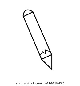 Pencil flat icon vetor.Single high quality outline symbol of graduation for web design or mobile app.Pencil writing message icon in flat black line style, isolated on white background.eps file 2.