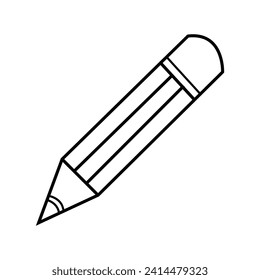 Pencil flat icon vetor.Single high quality outline symbol of graduation for web design or mobile app.Pencil writing message icon in flat black line style, isolated on white background.eps file 6.