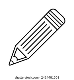 Pencil flat icon vetor.Single high quality outline symbol of graduation for web design or mobile app.Pencil writing message icon in flat black line style, isolated on white background.eps file 7.