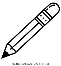 Pencil flat line icon. Single high quality outline symbol of graduation for web design or mobile app. Thin line signs of education for design logo, visit card, etc. Outline logo.