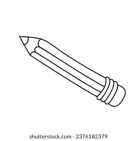 Pencil flat line icon. Single high quality outline symbol of graduation for web design or mobile app. Thin signs of education for design logo, visit card, etc. Outline logo of school