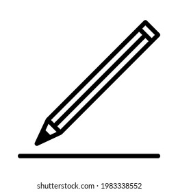 Pencil flat line icon. Vector outline illustration of drawing tools . Outline sign for web interface.