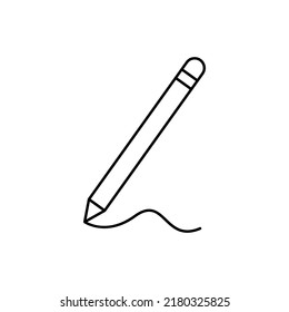 pencil, pencil flat outline icon logo illustration. education, school and university icon set. suitable for web, design,logo,app
