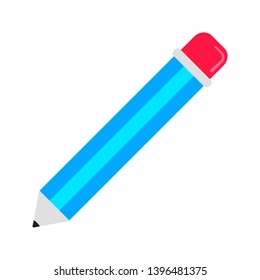 A pencil flat style design vector illustration isolated on white background icon sign.