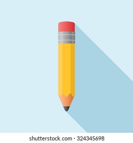 Pencil in Flat style icon. Vector Illustration