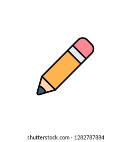 Pencil flat vector icon sign symbol