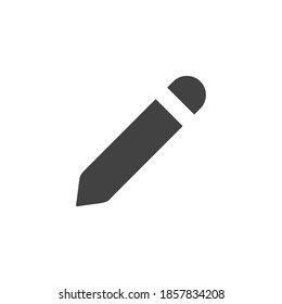 Icono de vector plano de lápiz, designación de signo para escribir texto