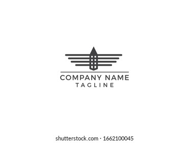 Pencil fly logo abstract icon graphic design in vector editable file.