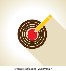pencil focus the boy head concept vector