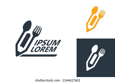 Pencil Food Writer Logo Template Design Vector