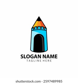 Pencil Fort Vector Logo Design