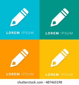 Pencil Four Color Material Designed Icon / Logo
