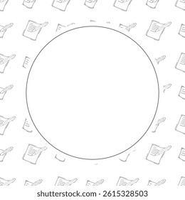 pencil frame. doodle pencil circle frame. hand drawn pencil frame background. pencil background