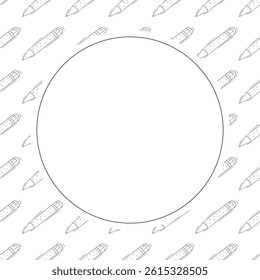 pencil frame. doodle pencil circle frame. hand drawn pencil frame background. pencil background