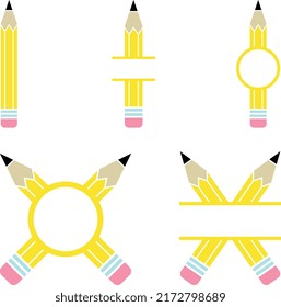 Pencil frames. School teacher designs.