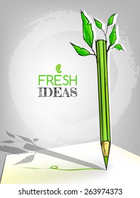 Pencil with fresh ideas.