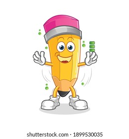 pencil full battery character. cartoon mascot vector