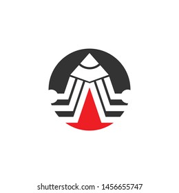 pencil with geometric logo template