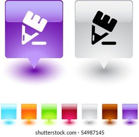 Pencil glossy square web buttons.
