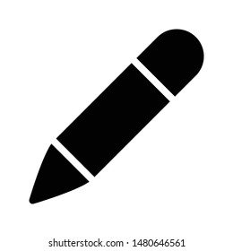 pencil glyph flat vector icon