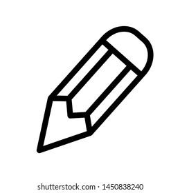 Pencil glyph icon vector , business template logo design emblem isolated illustration , outline solid background white