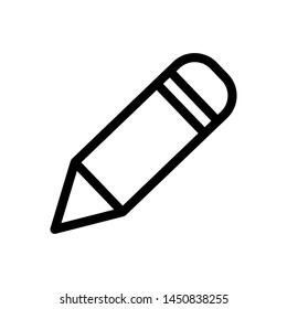 Pencil glyph icon vector , business template logo design emblem isolated illustration , outline solid background white