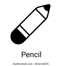 icono de glifo de lápiz, diseño de glifo vector