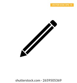 Ilustración de diseño de Vector de icono de glifo de lápiz
