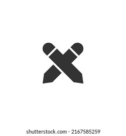 Pencil Glyph line icon. Glyph style sign for mobile concept and web design. Glyph vector icon. Symbol, logo illustration. Vector graphic