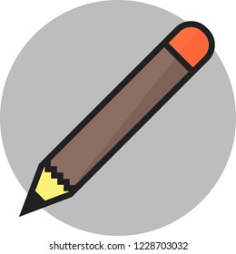 Pencil Glyph round circle multi color B/G