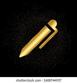 pencil gold icon. Vector illustration of golden particle background. isolated vector sign symbol - Education icon black background