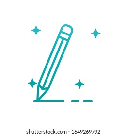 Pencil gradient style icon design, Tool write office object instrument equipment draw art and learn theme Vector illustration
